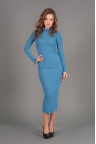 Облегающее голубое платье-футляр с разрезом Emily
